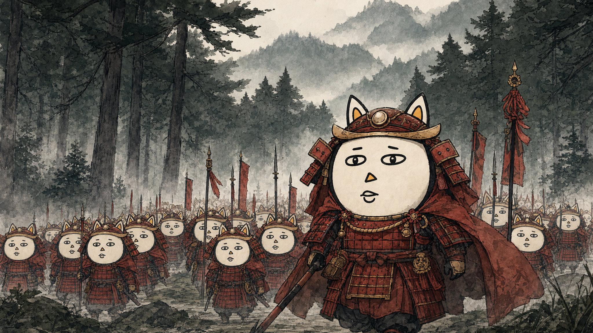 複数AIを率いる田中さん軍団のイラスト